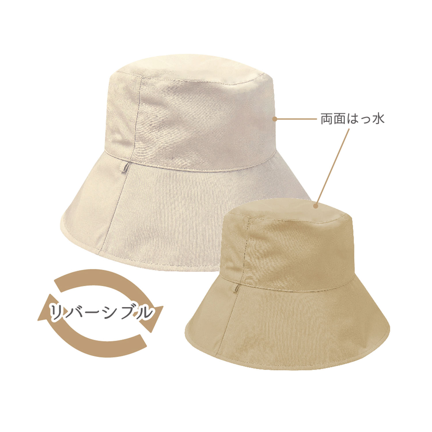 pink trick 完全遮光撥水リバーシブルハット - 画像5