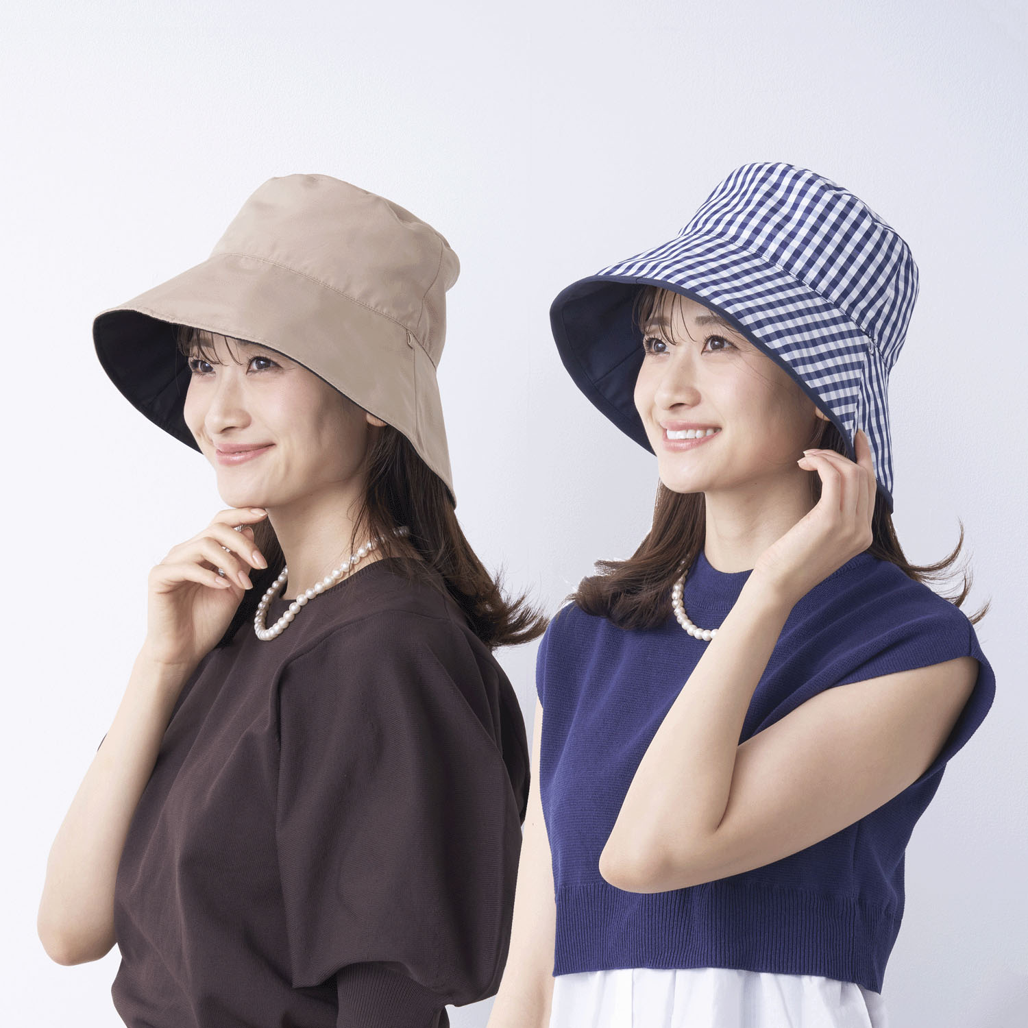 pink trick 完全遮光撥水リバーシブルハット - 画像1