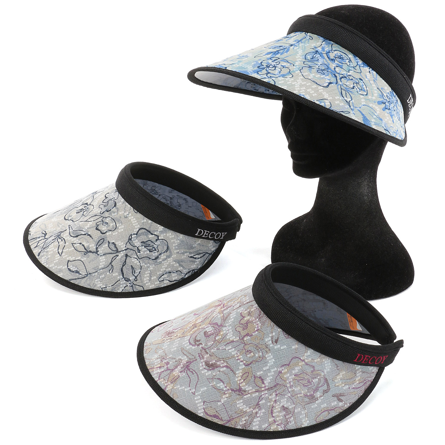 線画フラワークリップバイザー - 画像1