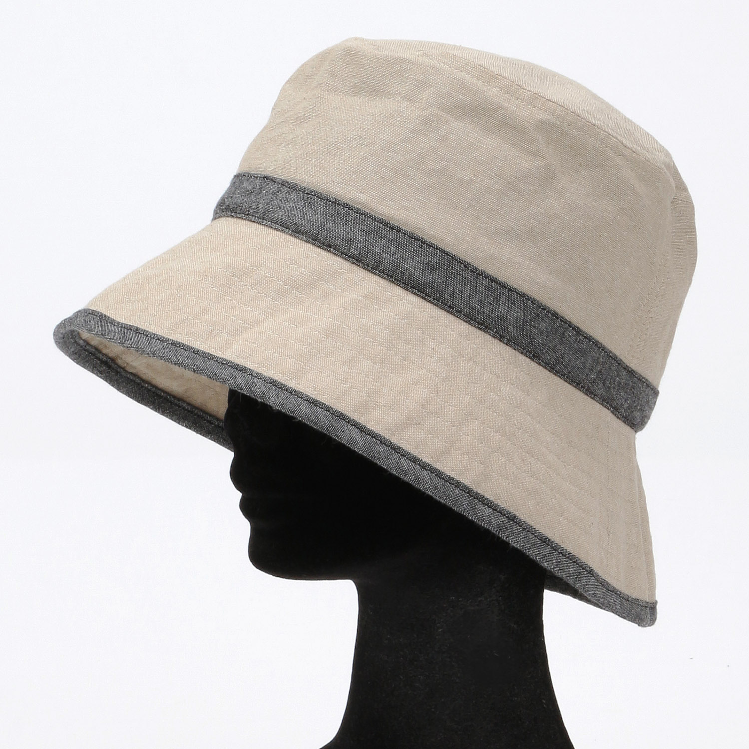 リネン混ナチュラルバケットハット - 画像2