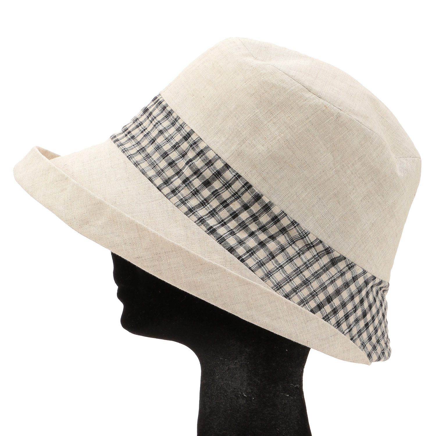 リネンオブザーハット チェック切替 - 画像2