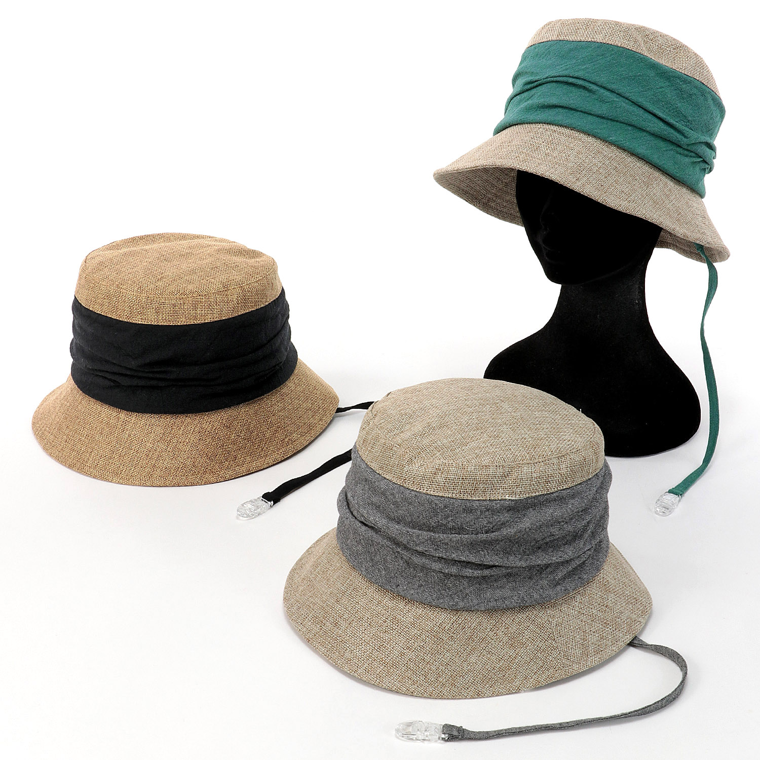 ポリジュートクリップ付きハット - 画像1