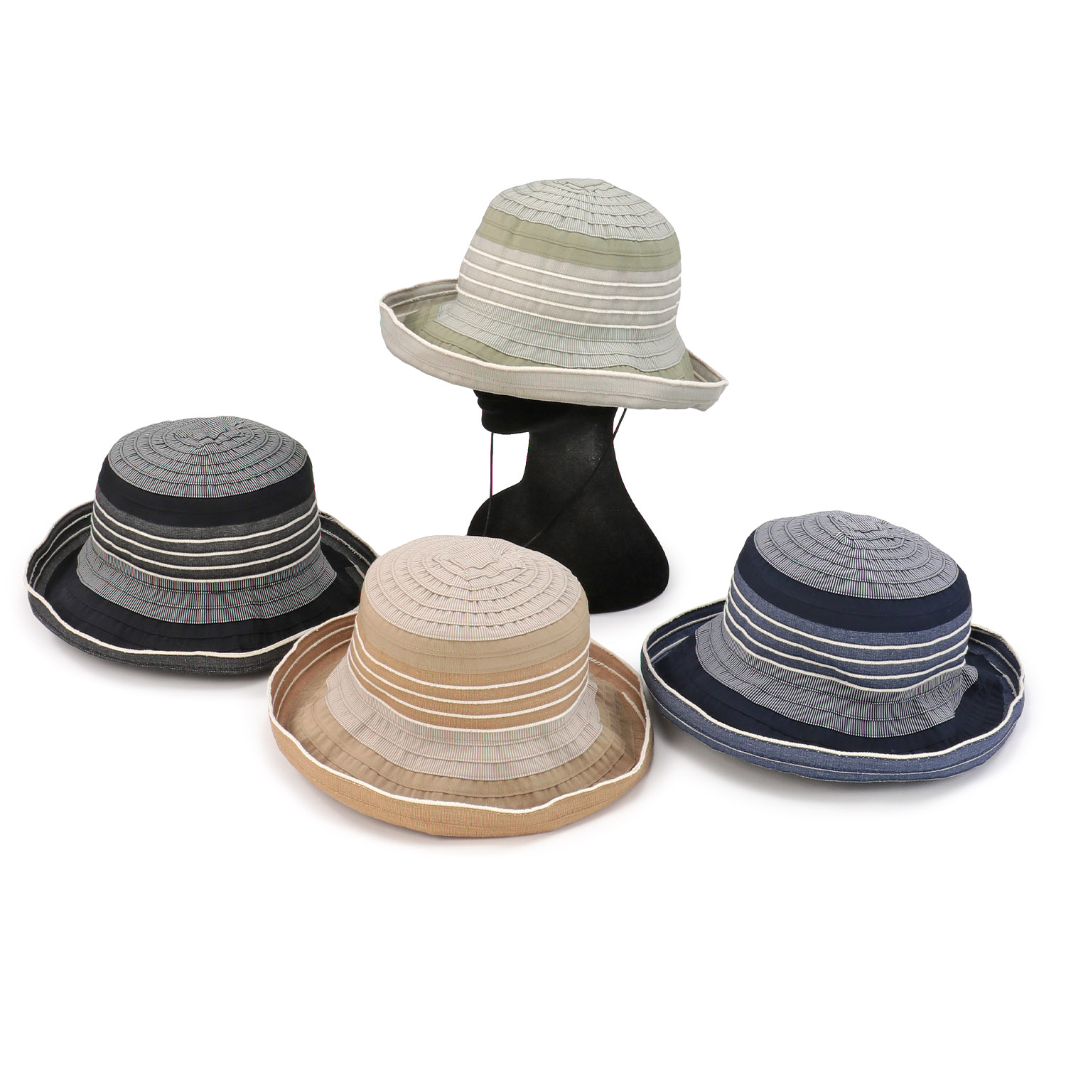 グログランパッチワークセーラーハット