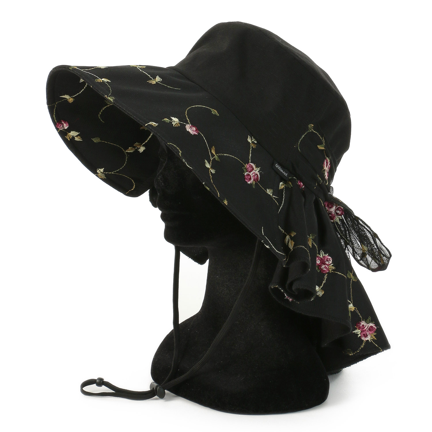 ローズ刺繍シェードハット - 画像3