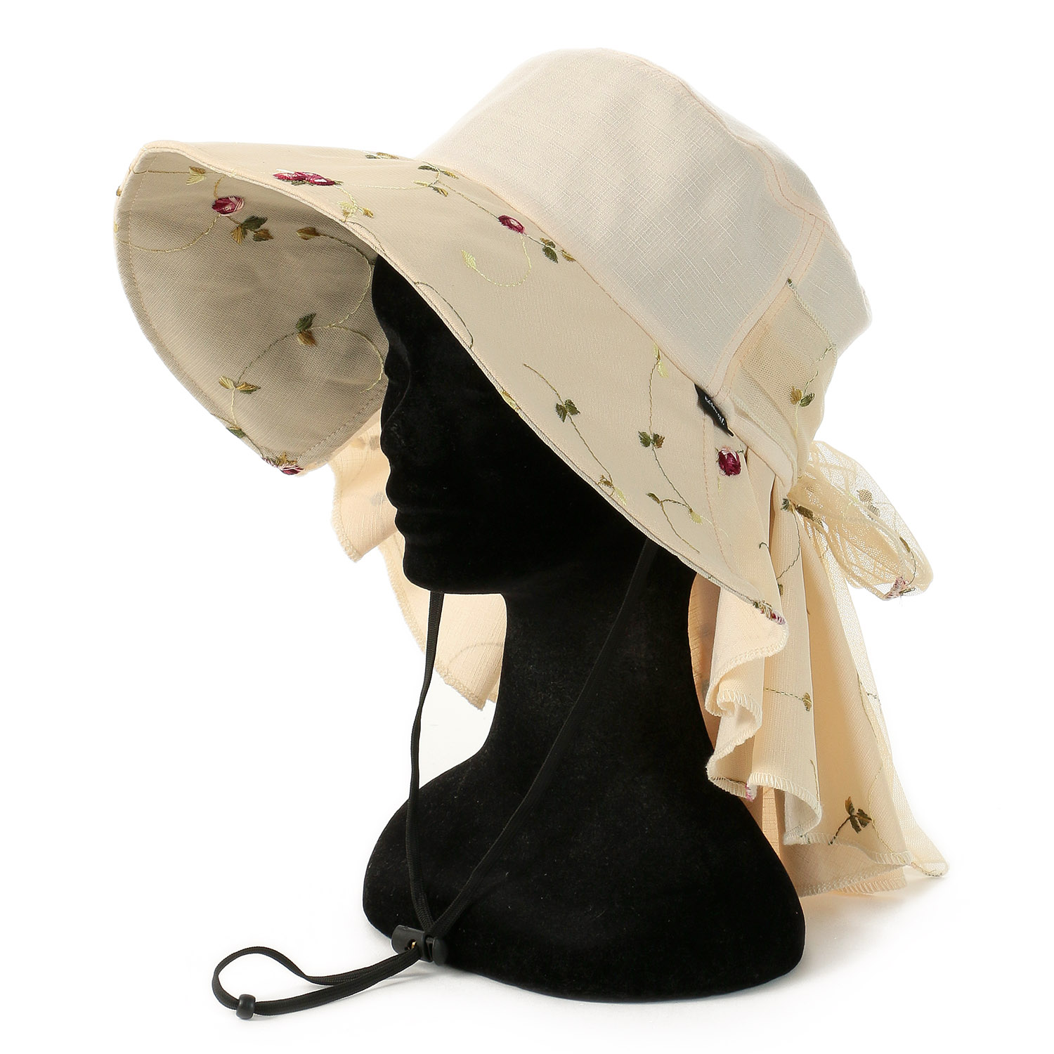 ローズ刺繍シェードハット - 画像4