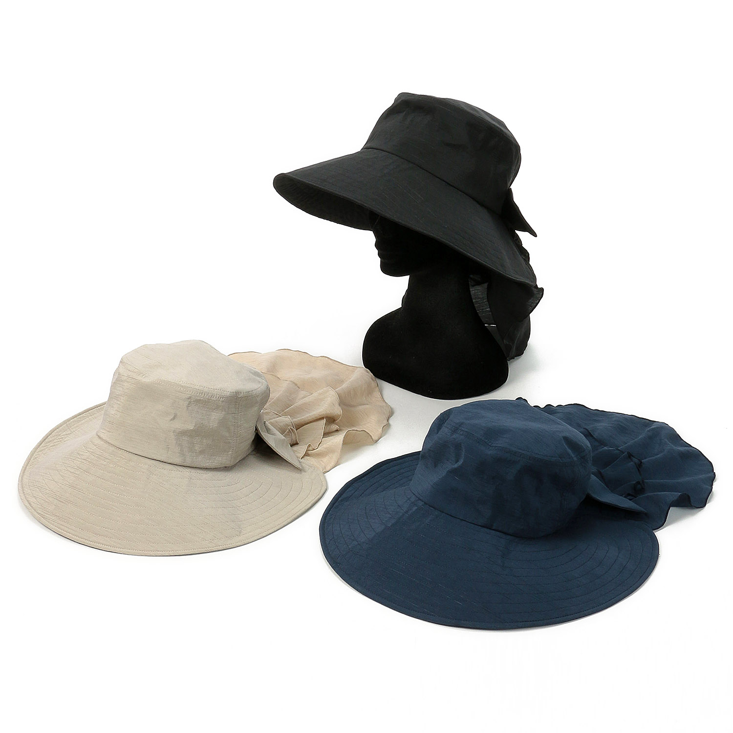 一級遮光シェードフリルハット - 画像1