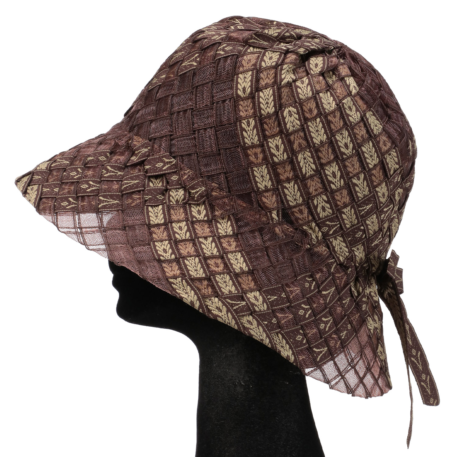 手編み柄クロッシェハット