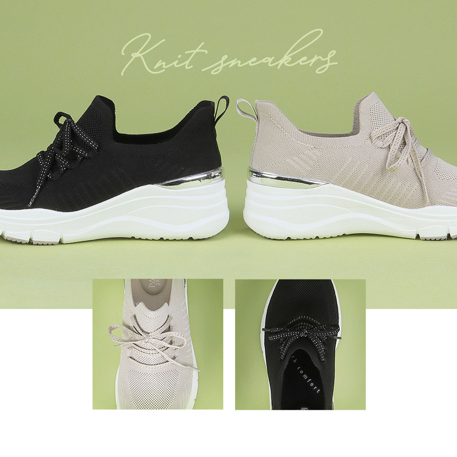 Pansy カジュアルニットスニーカー504 - 画像2