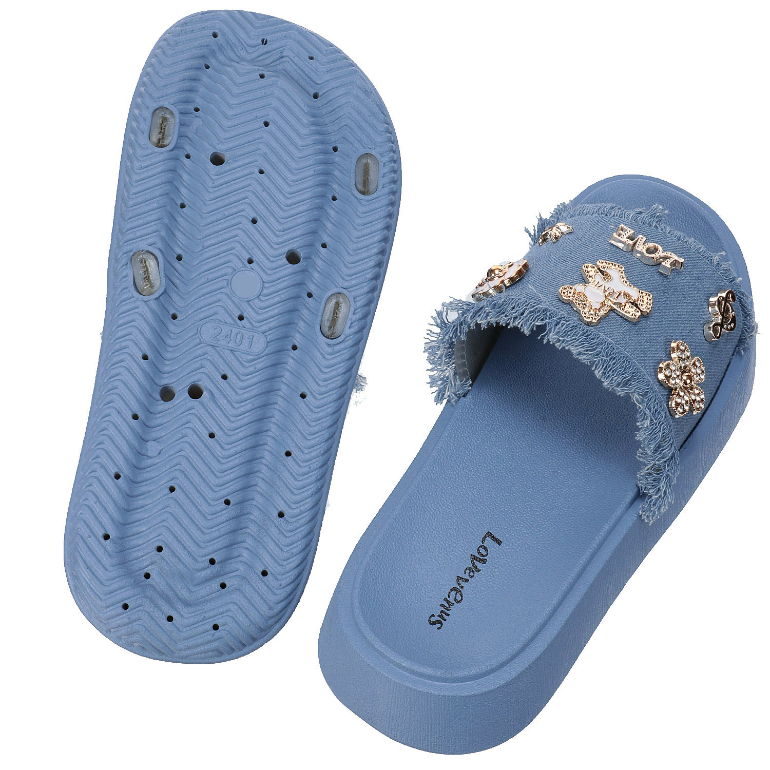 LOVE VENUS デコレーションデニムサンダル - 画像4