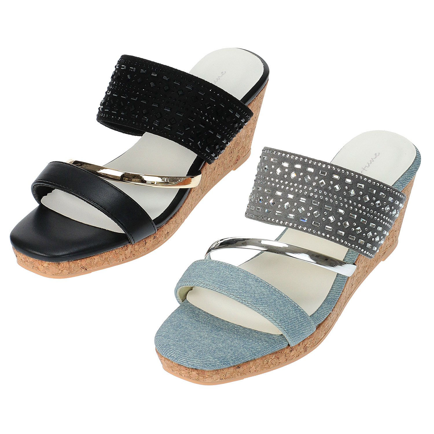 porter fortune ダブルベルトウエッジミュール W－1116 - 画像1