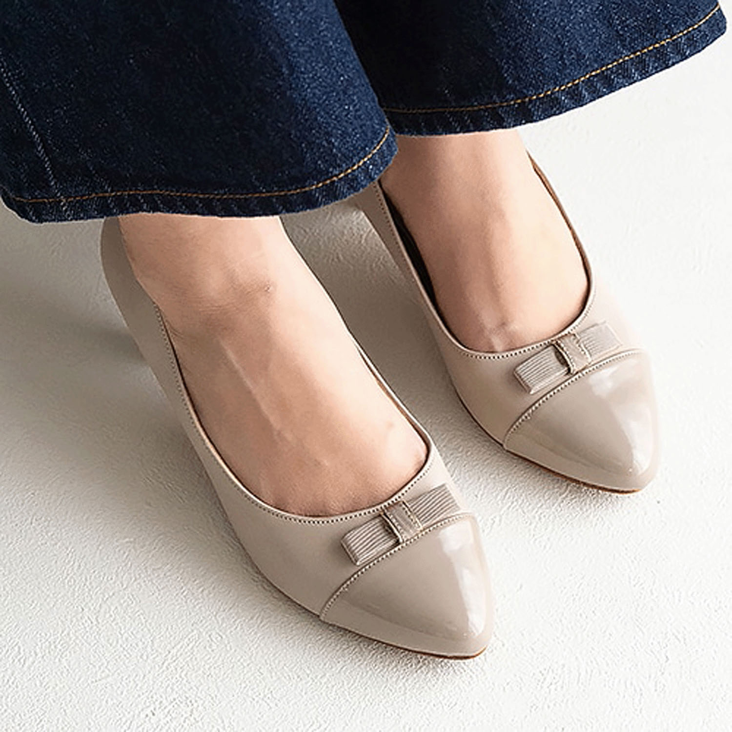 JELLY BEANS トゥキャップリボンレインパンプス - 画像2