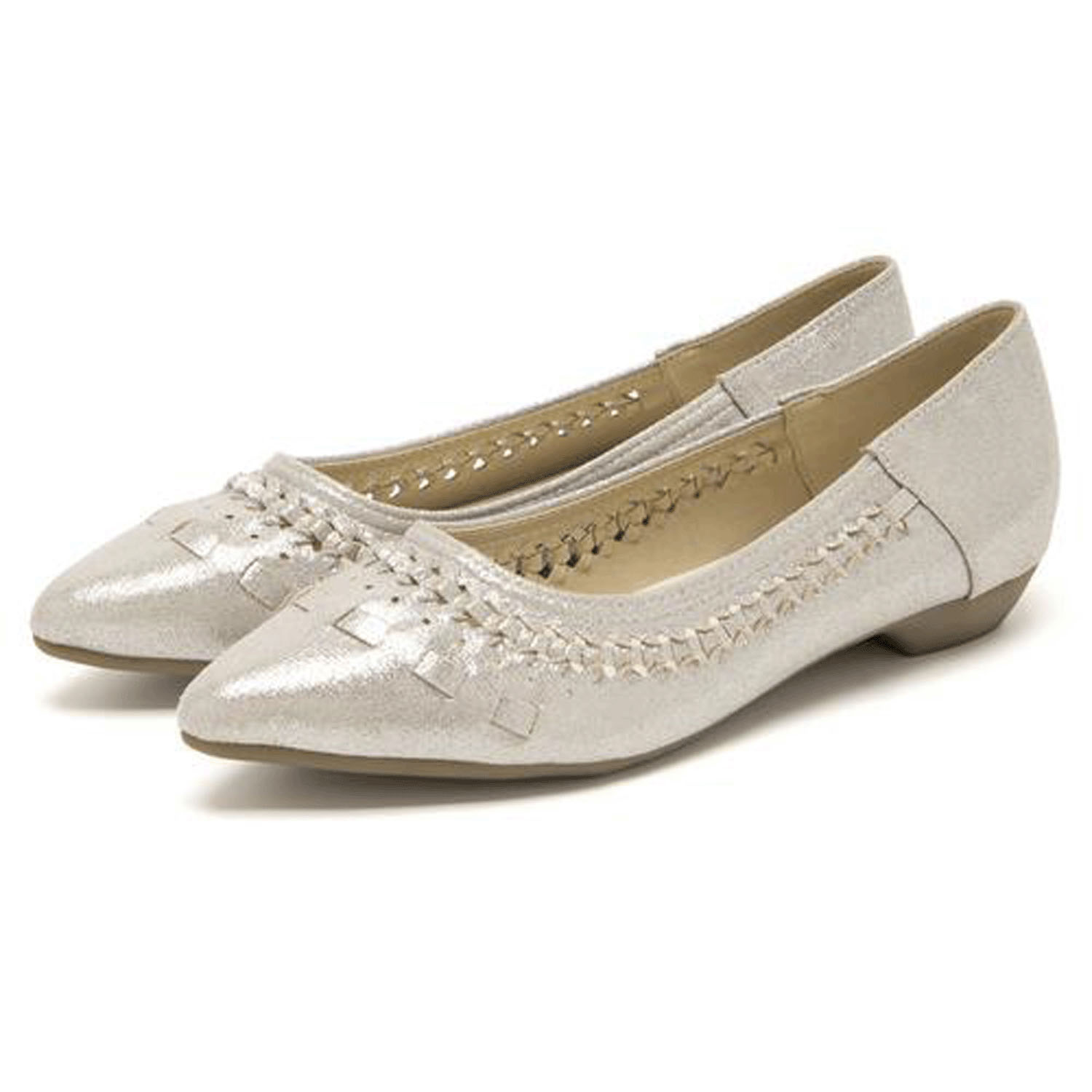 JELLY BEANS ポインテッドサシメッシュモールドソールパンプス - 画像5