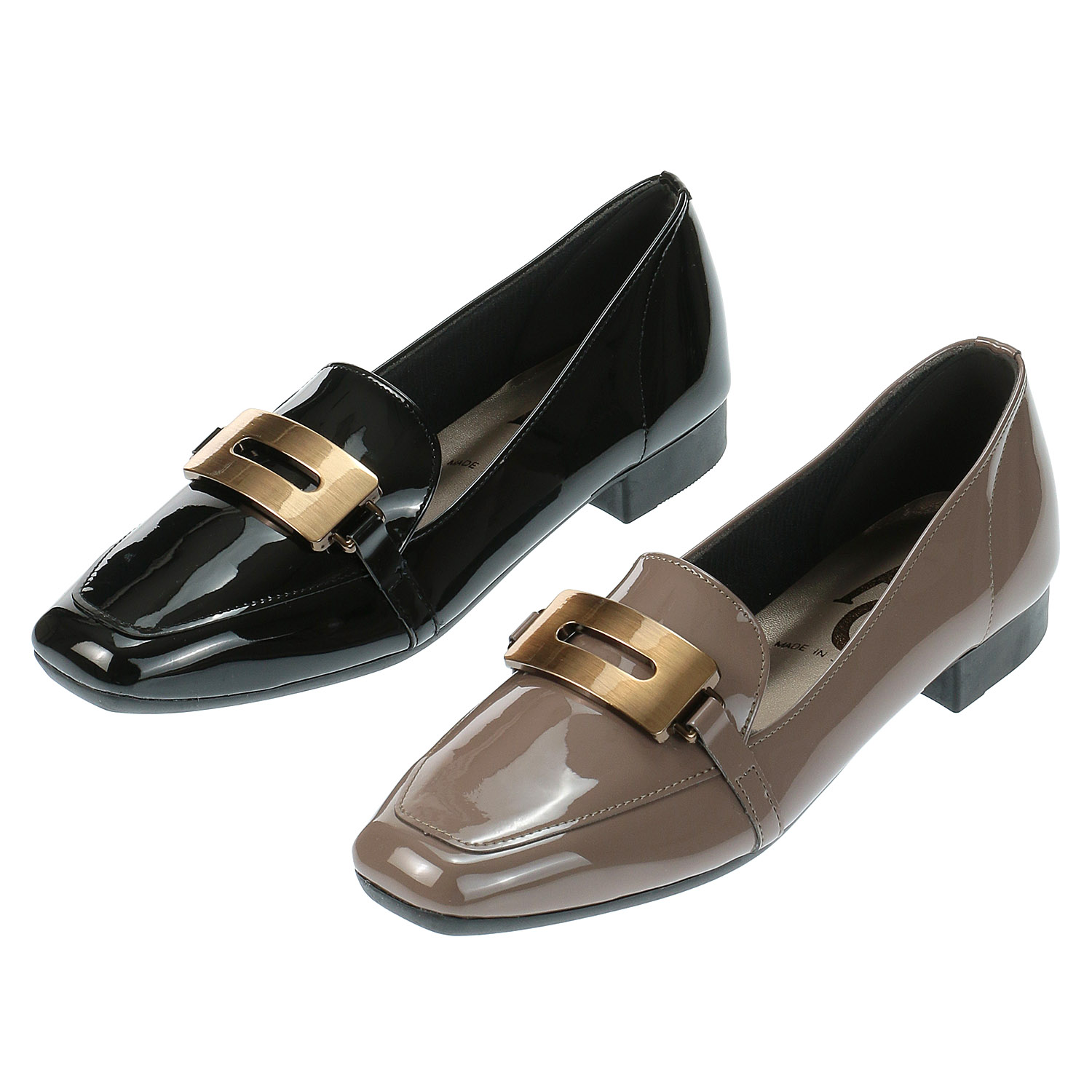 AC バックル付エナメルローファー1762