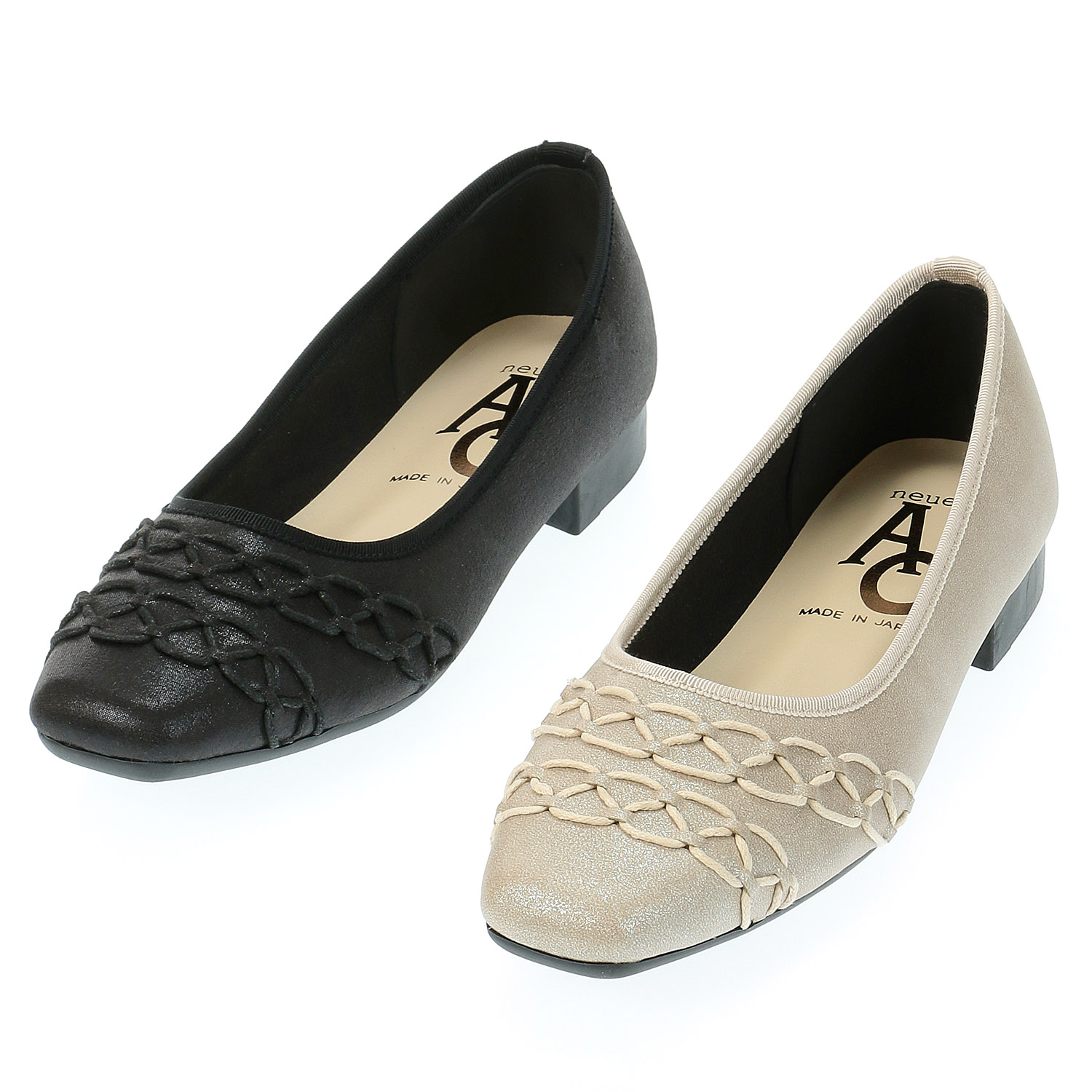 AC 紐飾り付きパンプス 7018