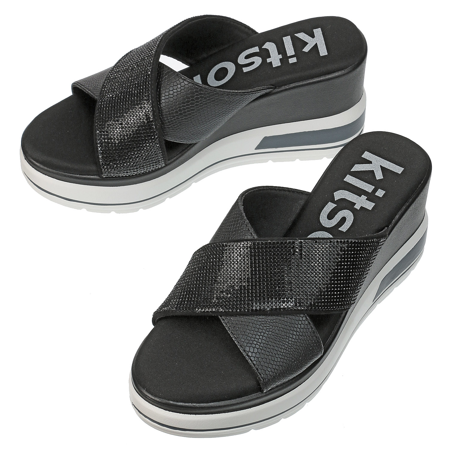 Kitson クロスベルト厚底サンダル1025 - 画像2