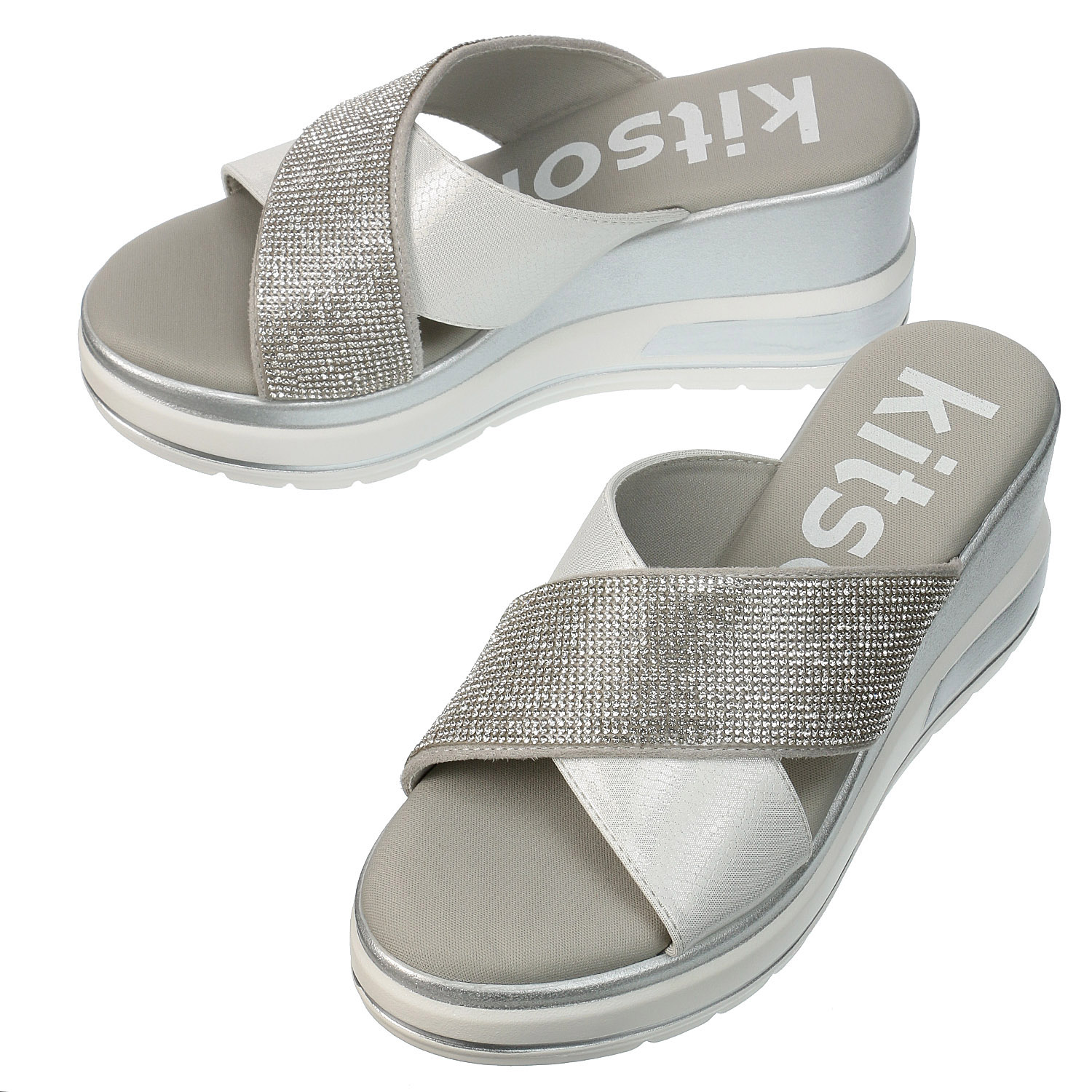 Kitson クロスベルト厚底サンダル1025 - 画像4