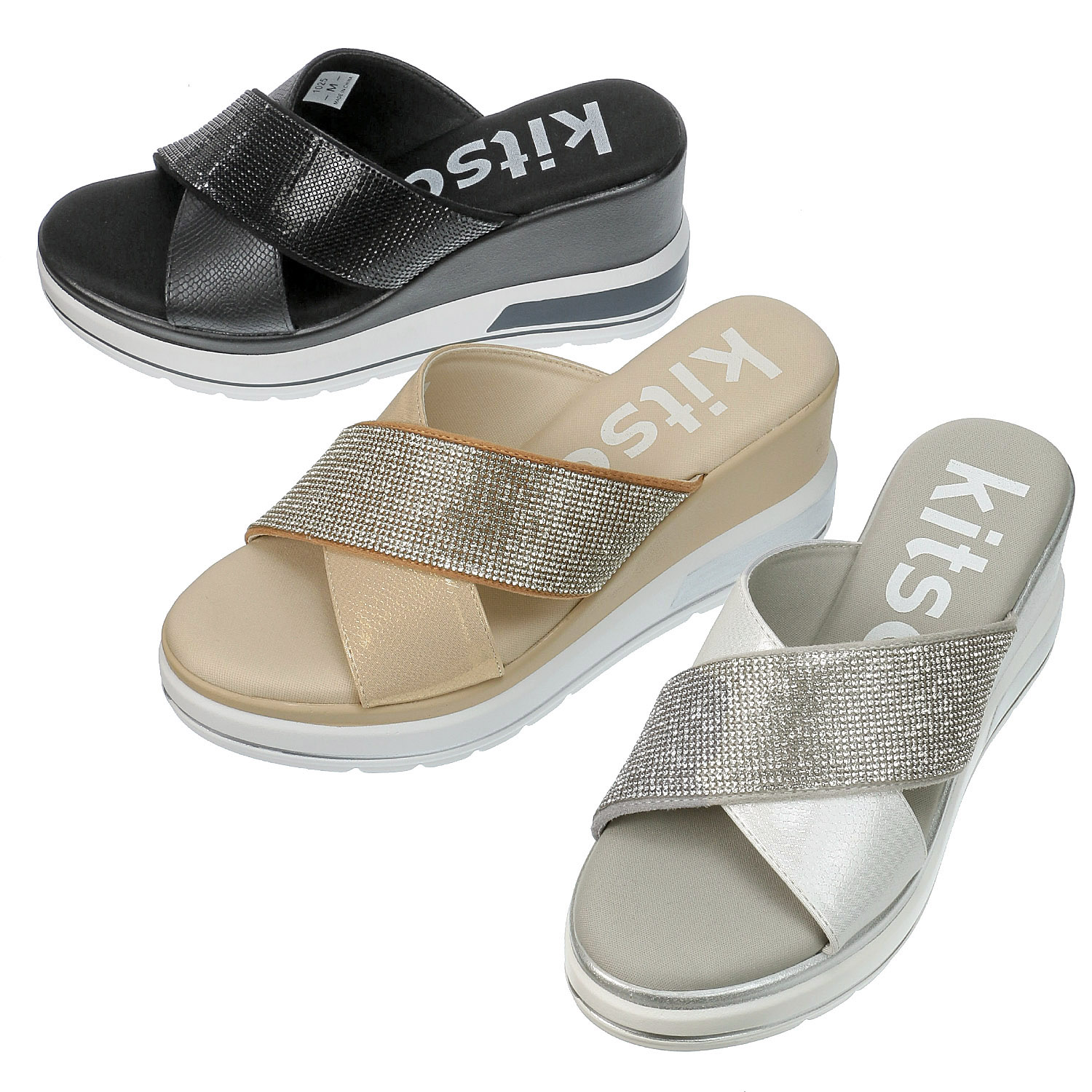 Kitson クロスベルト厚底サンダル1025