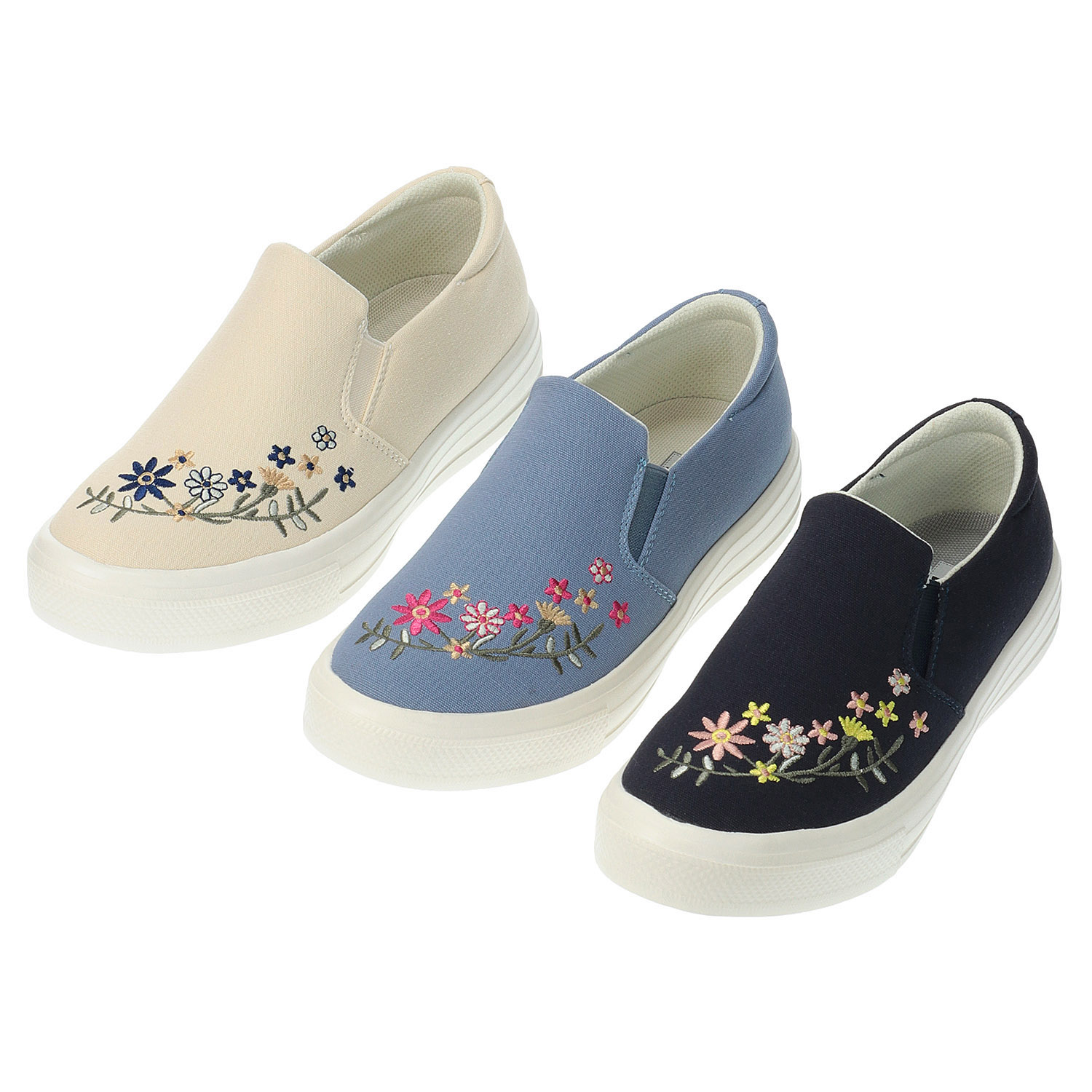 onni ELAMA フラワー刺繍スリッポン 3105 - 画像1