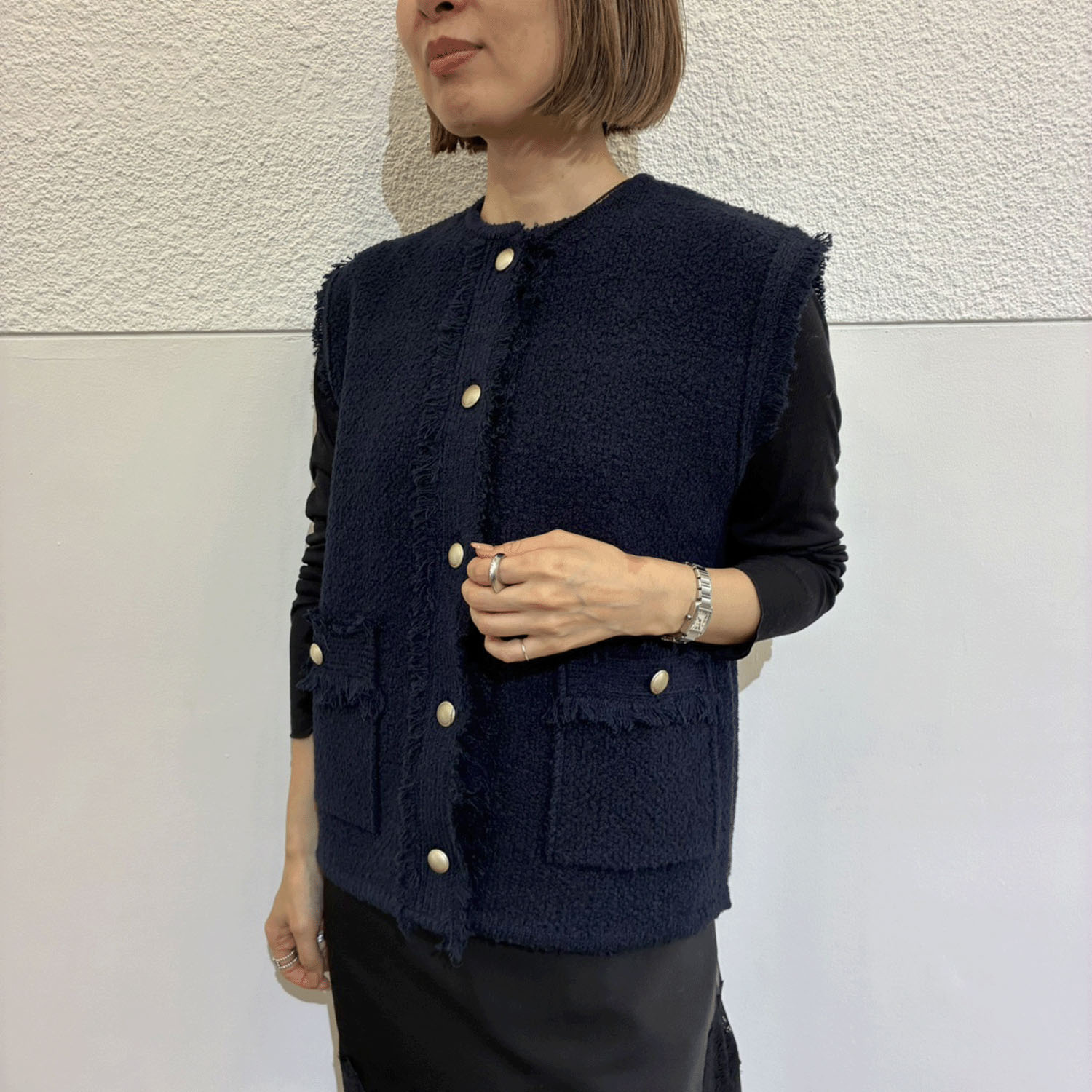 EMMACULATE クルーネックベストカーディガン - 画像2