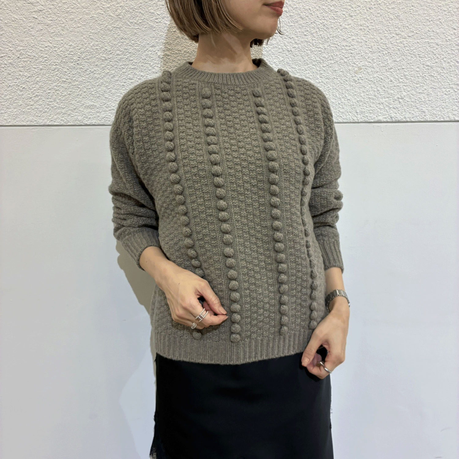 EMMACULATE ポップコーン編みクルーネックプルオーバー - 画像12