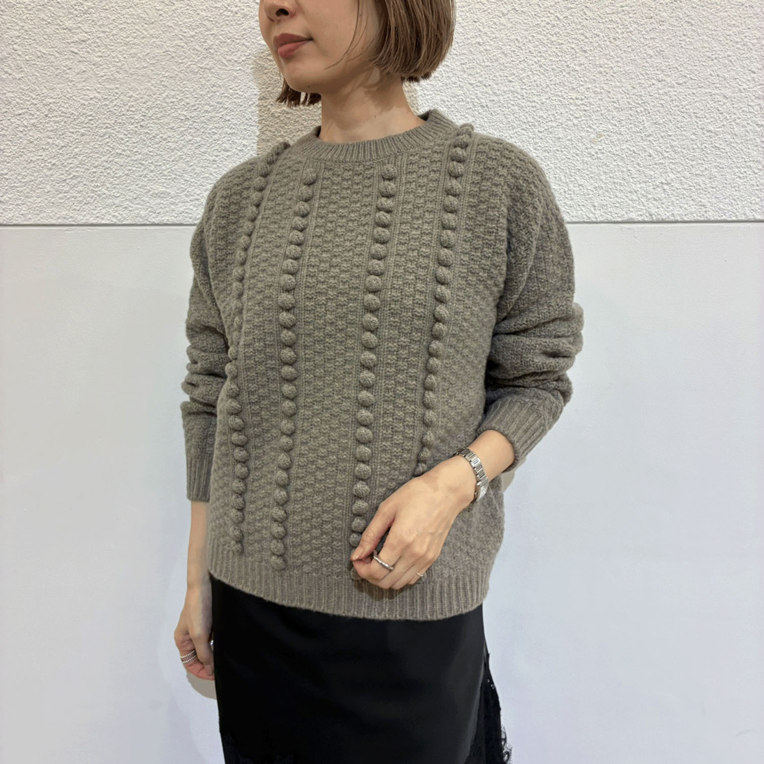 EMMACULATE ポップコーン編みクルーネックプルオーバー - 画像6