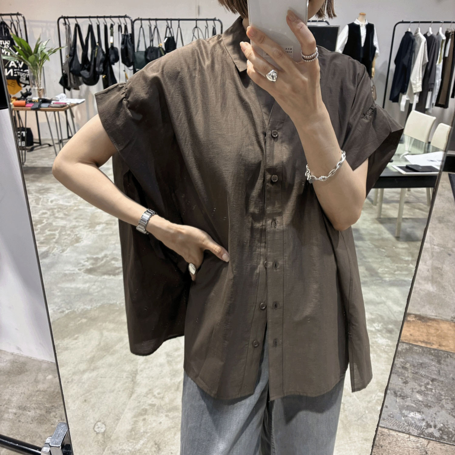 HERENCIA バックグログランシアーシャツブラウス - 画像4