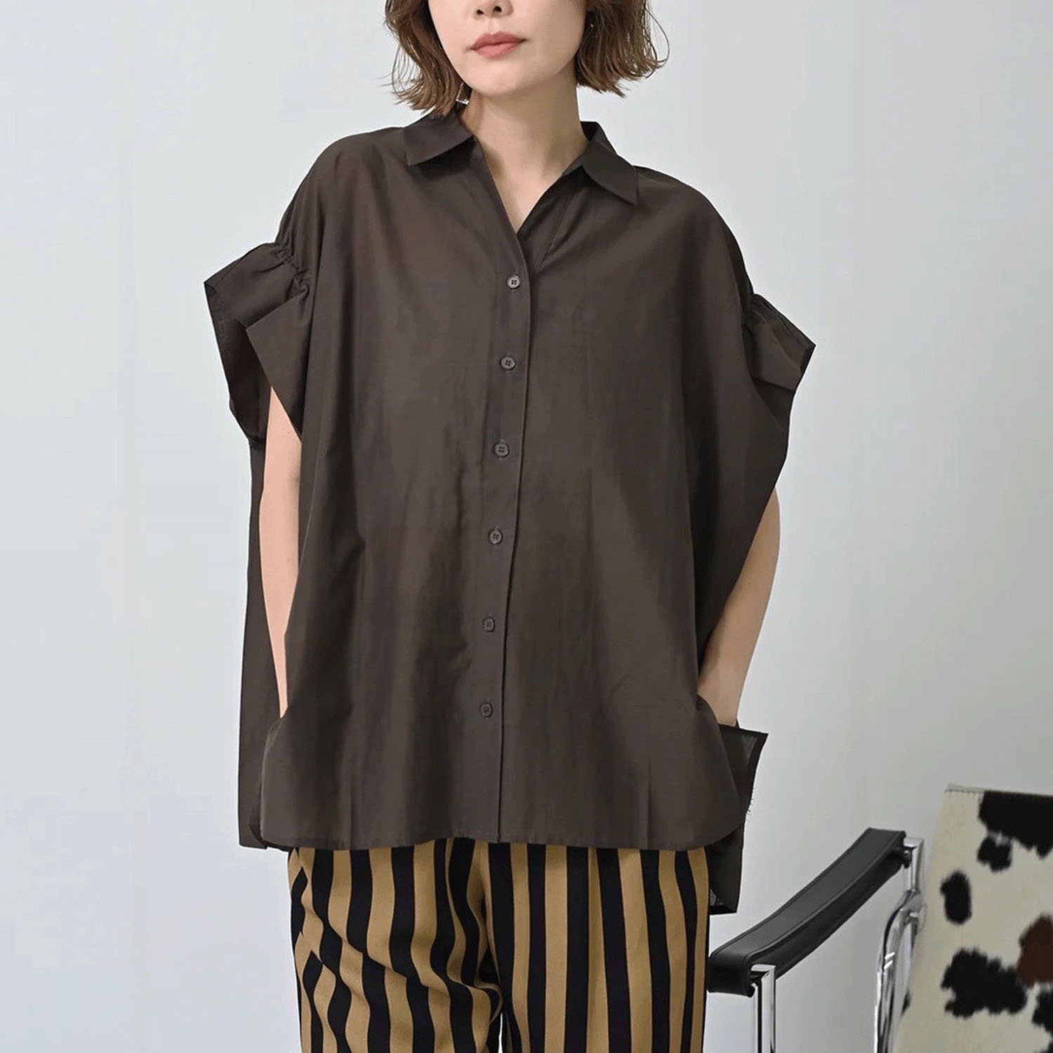 HERENCIA バックグログランシアーシャツブラウス - 画像1