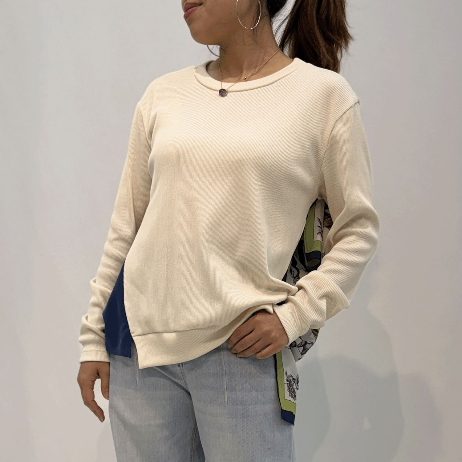 ハルズアミ バックスカーフリブニットソー - 画像2