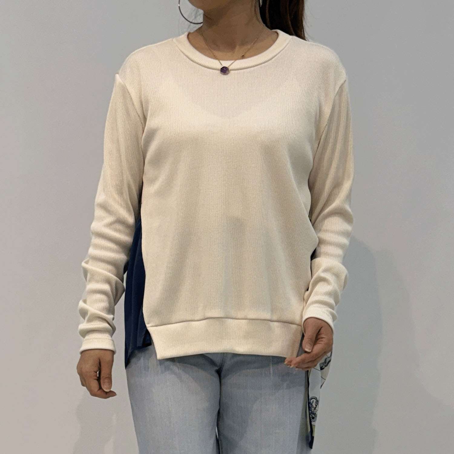 ハルズアミ バックスカーフリブニットソー - 画像3