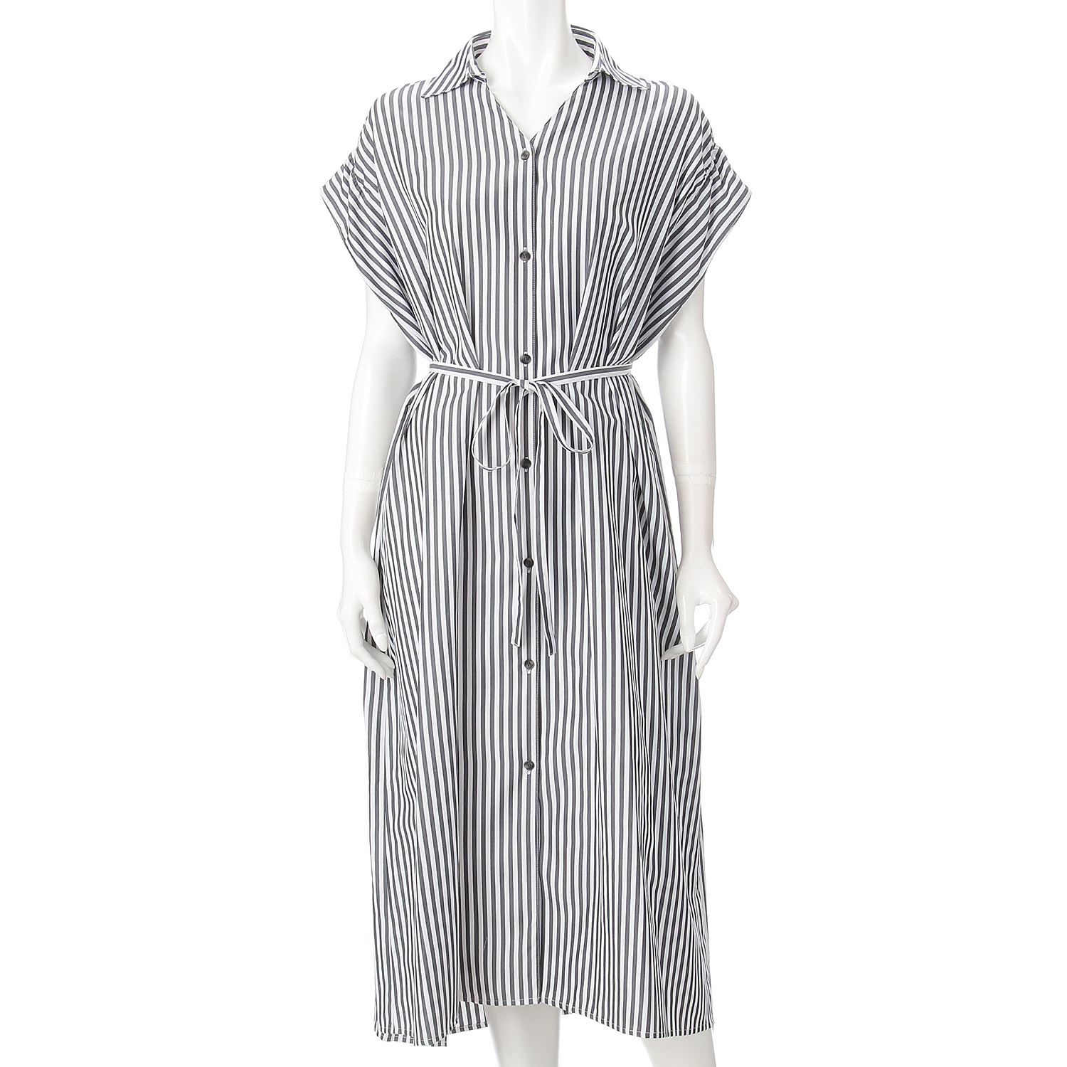 HERENCIA 前開きストライプワンピース - 画像7