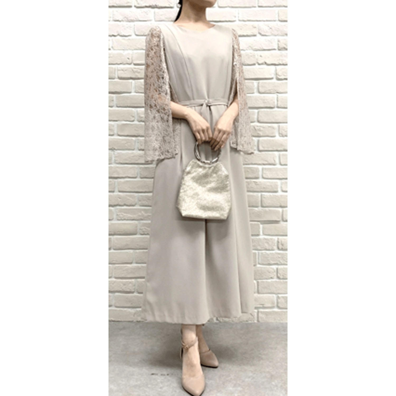 Replete レース袖ワンピース - 画像1