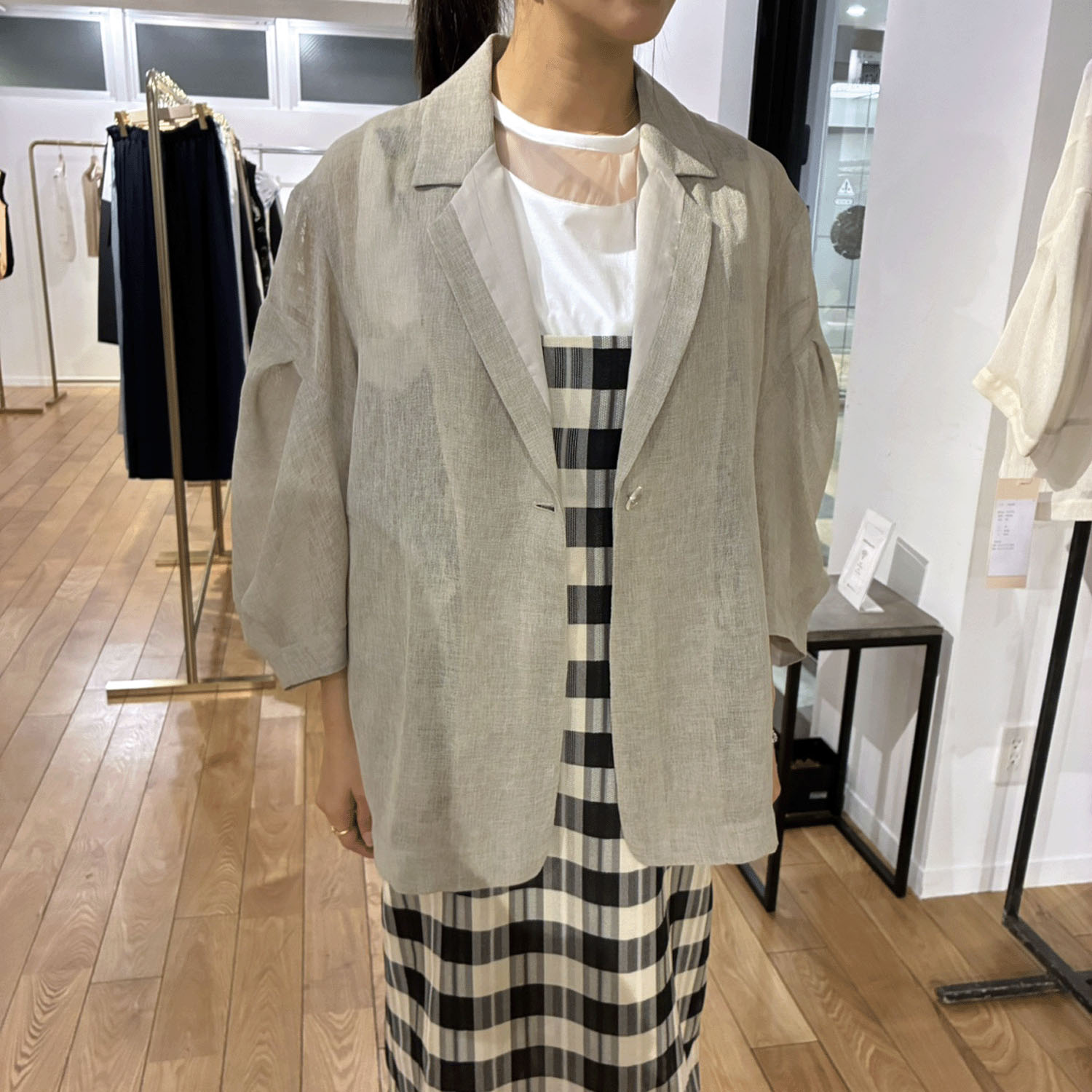 ハルズアミ コクーンスリーブメッシュジャケット - 画像3