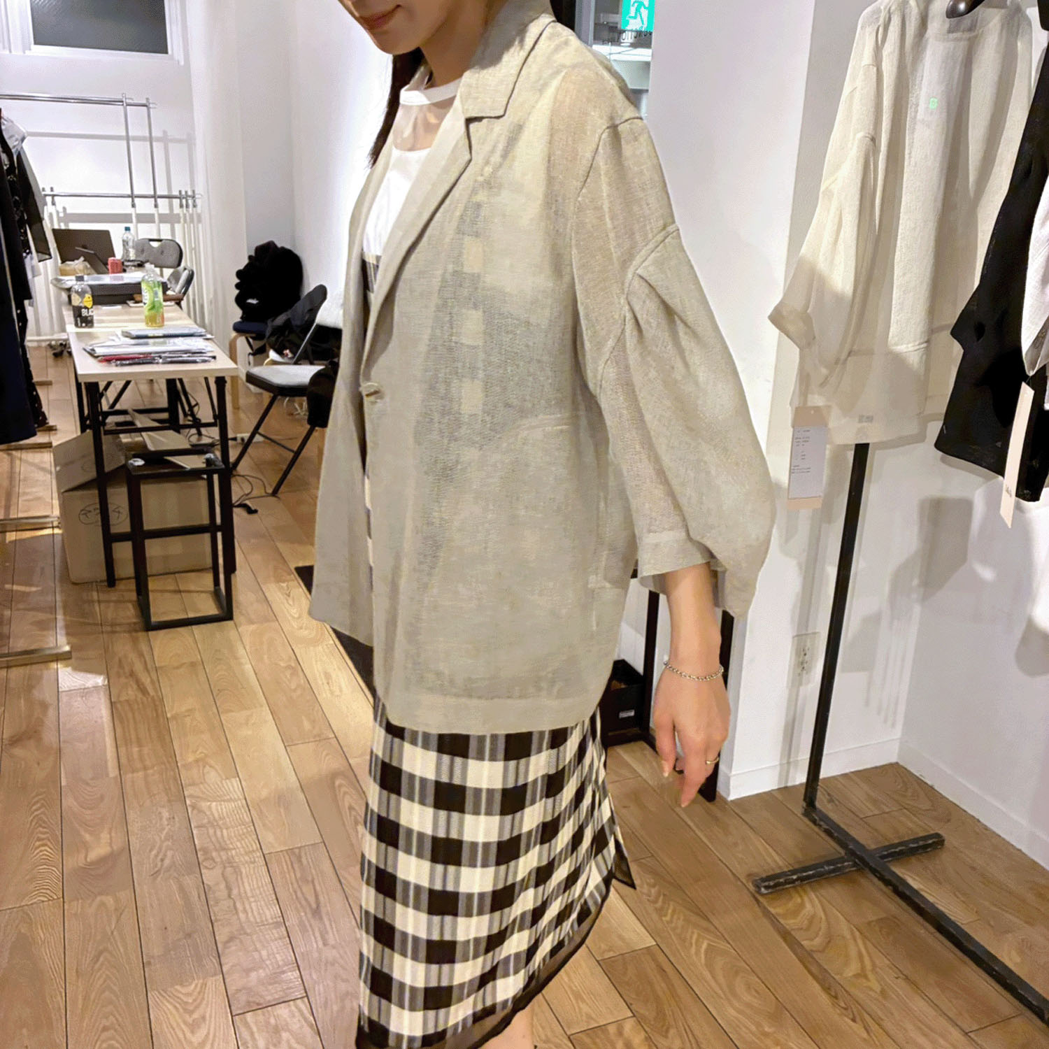 ハルズアミ コクーンスリーブメッシュジャケット - 画像7