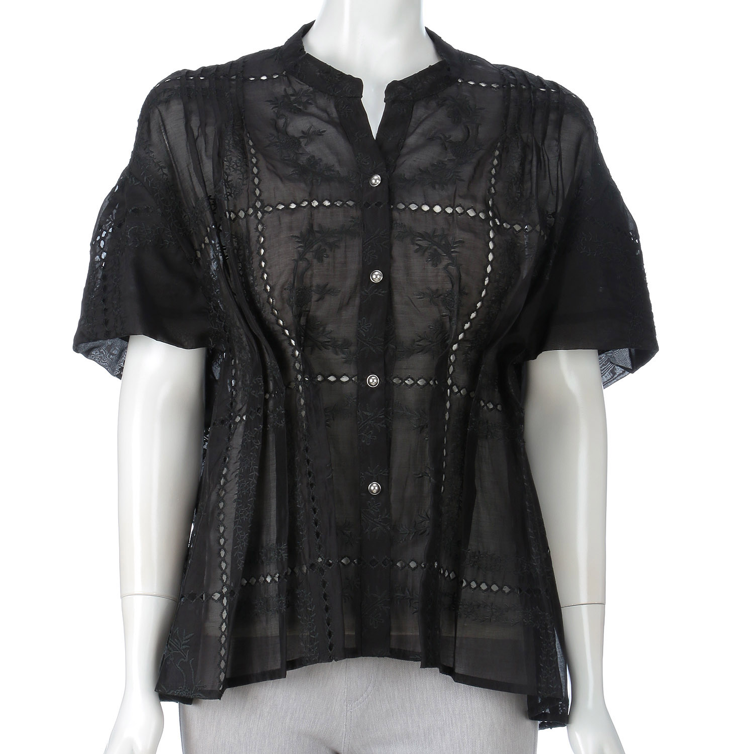 ハルズアミ タックウエストレースブラウス - 画像2