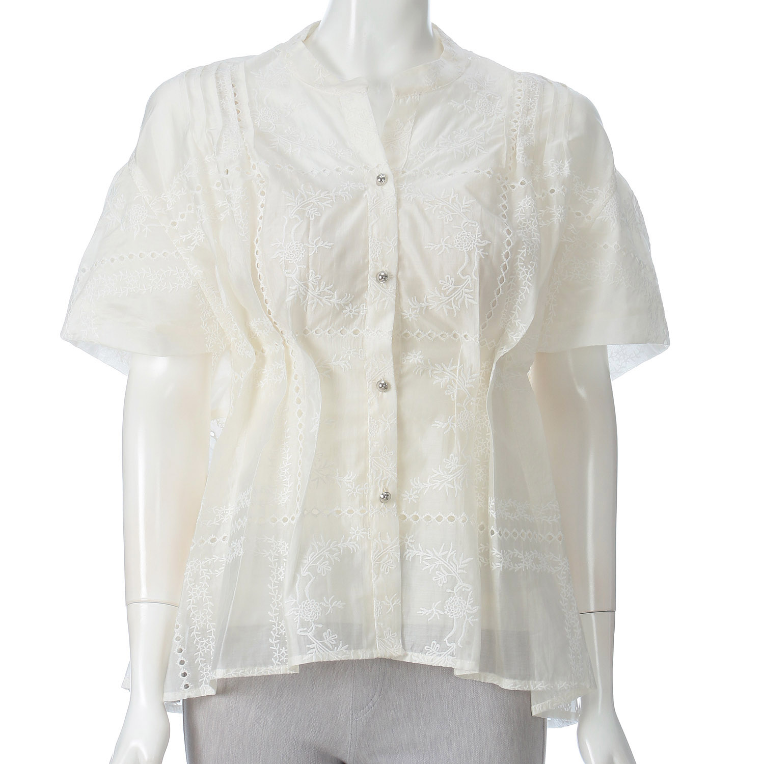 ハルズアミ タックウエストレースブラウス - 画像3