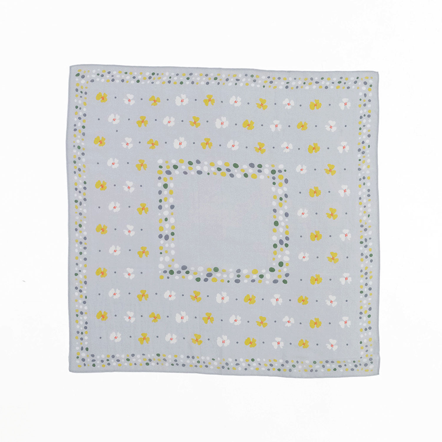 可憐な花とランダムドットのパネルスカーフ - 画像1
