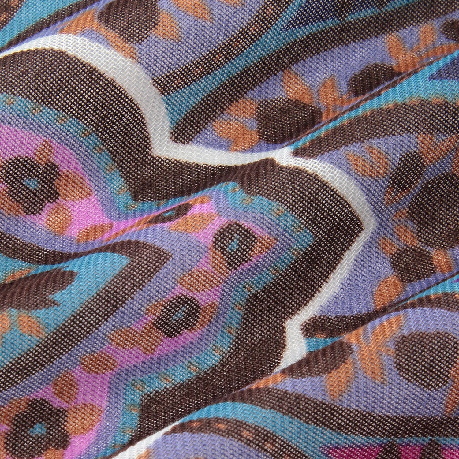 イタリア製 ペイズリープリントスカーフ 120×120 - 画像4