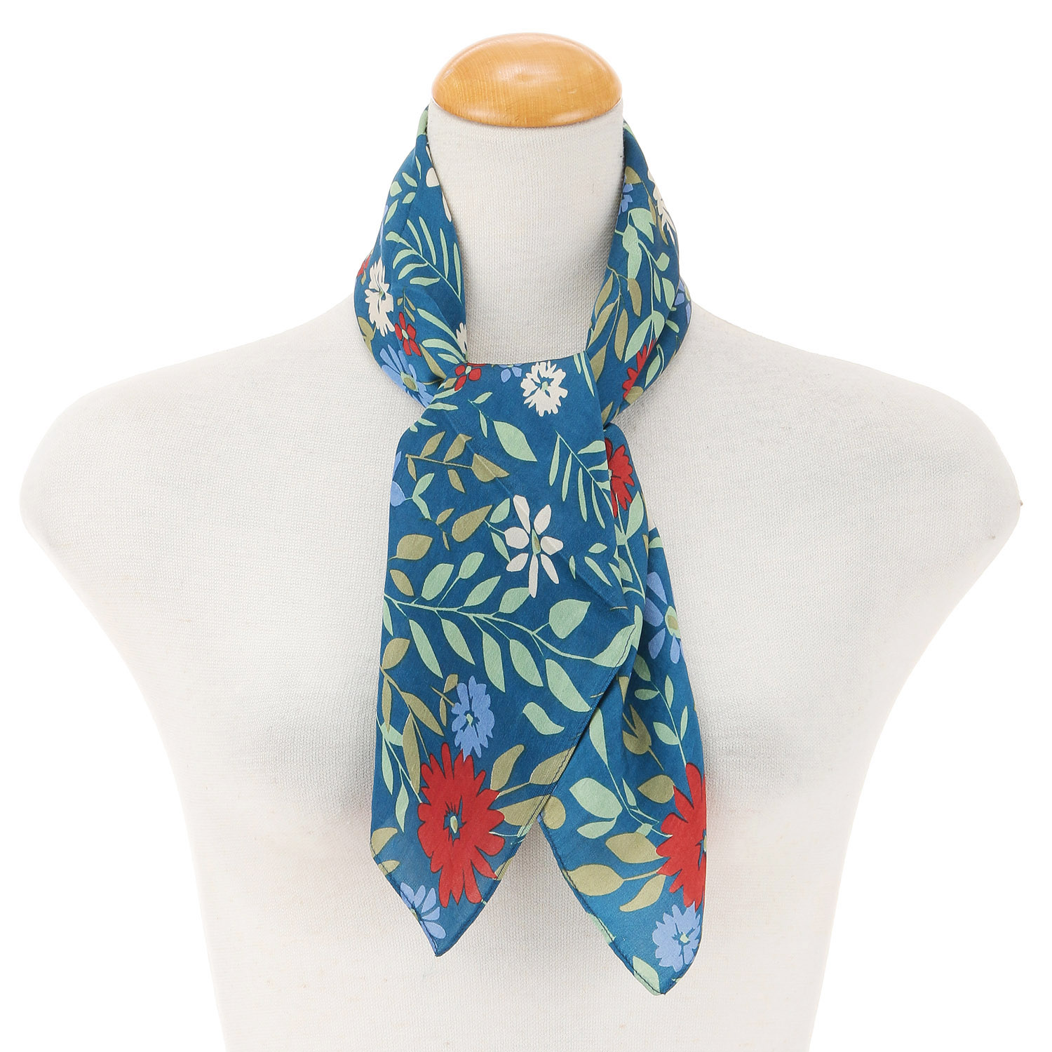花柄シルクスカーフ - 画像1