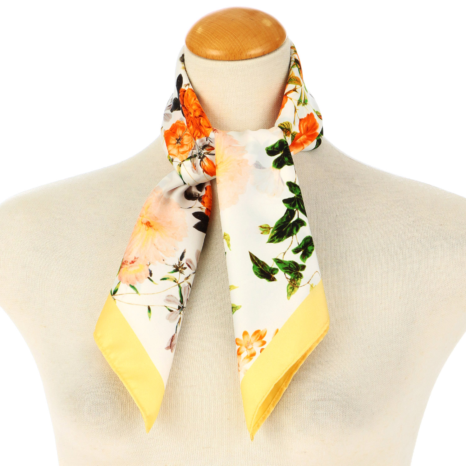 両面プリントフラワースカーフ 70×70 - 画像3