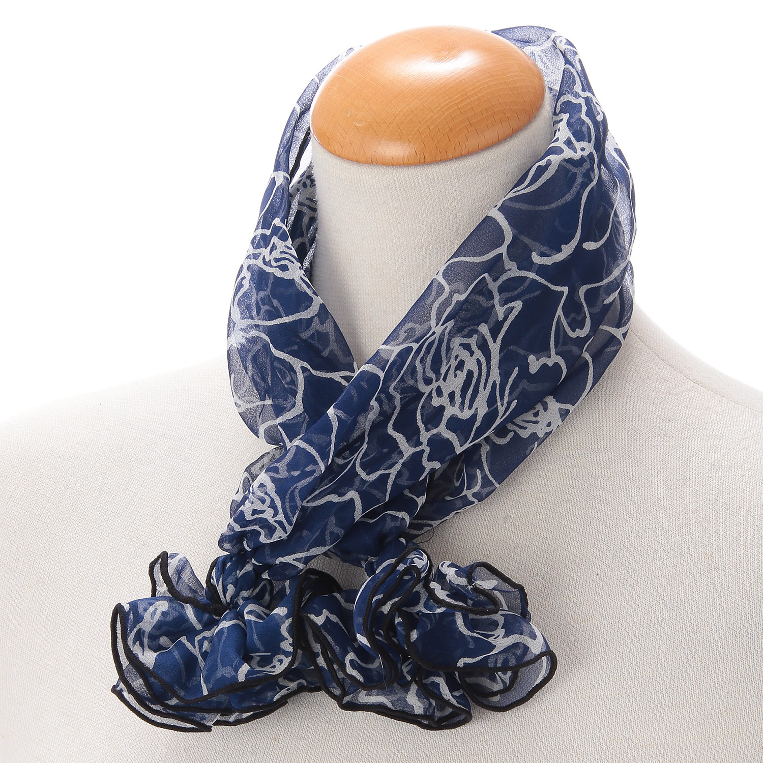 日本製 シルクシフォンワンタッチスカーフ - 画像2