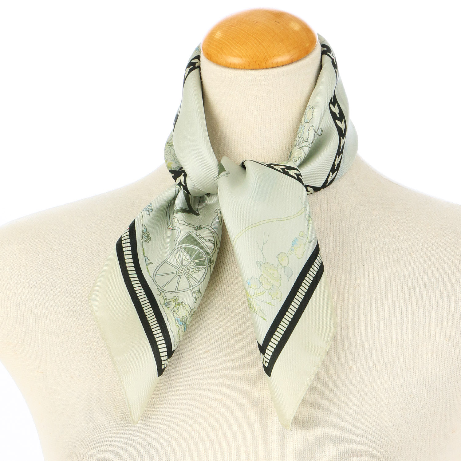 日本製 横浜シルクスカーフ 馬車 53×53cm - 画像2