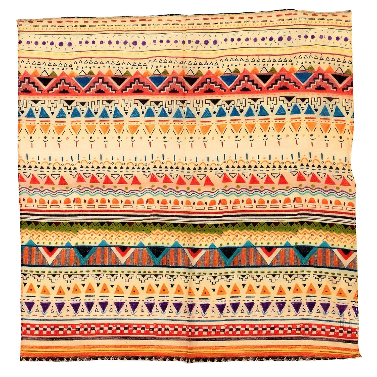 インド製 エスニック柄スカーフ 55×55 - 画像2