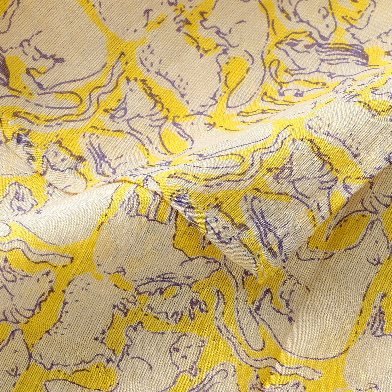 インド製 ブロックプリントアニマルハンカチスカーフ 50×50 - 画像5