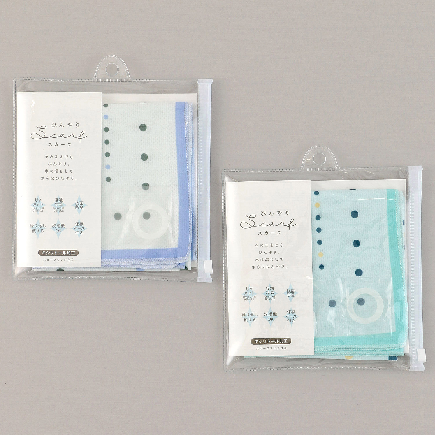 ひんやりスカーフ ドット柄