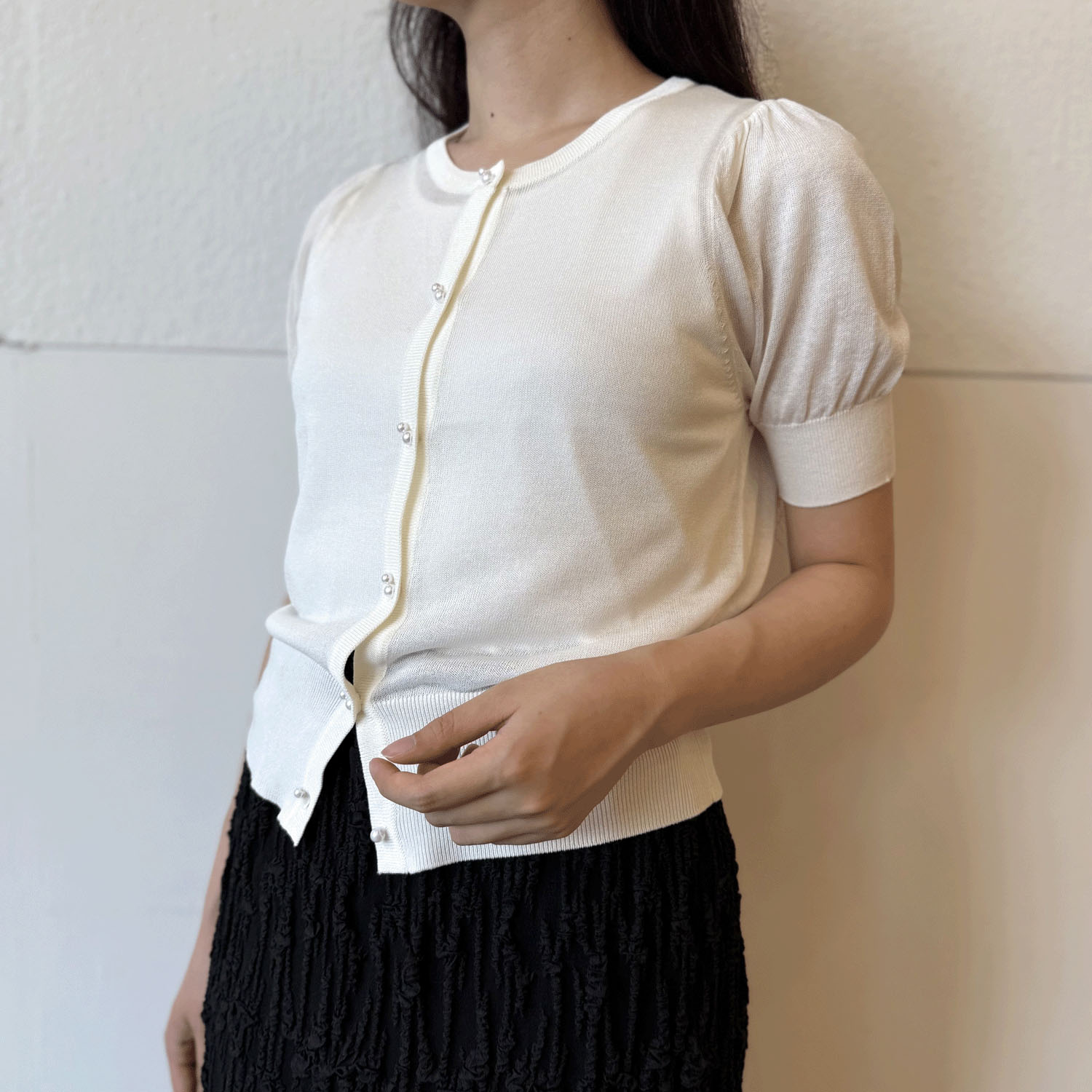 ダブルボタンシアーカーディガン - 画像2