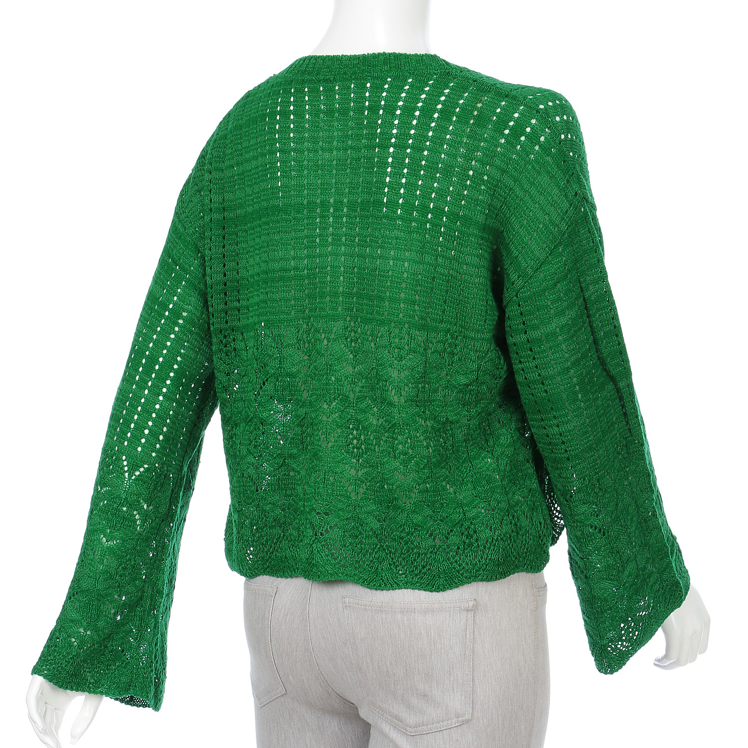 透かし柄丸首カーディガン - 画像12