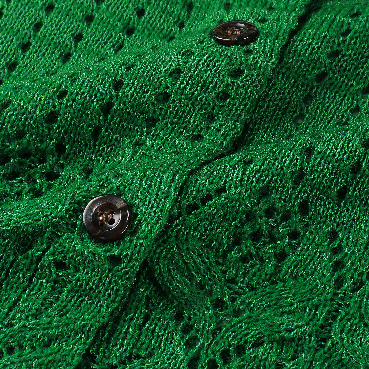 透かし柄丸首カーディガン - 画像13