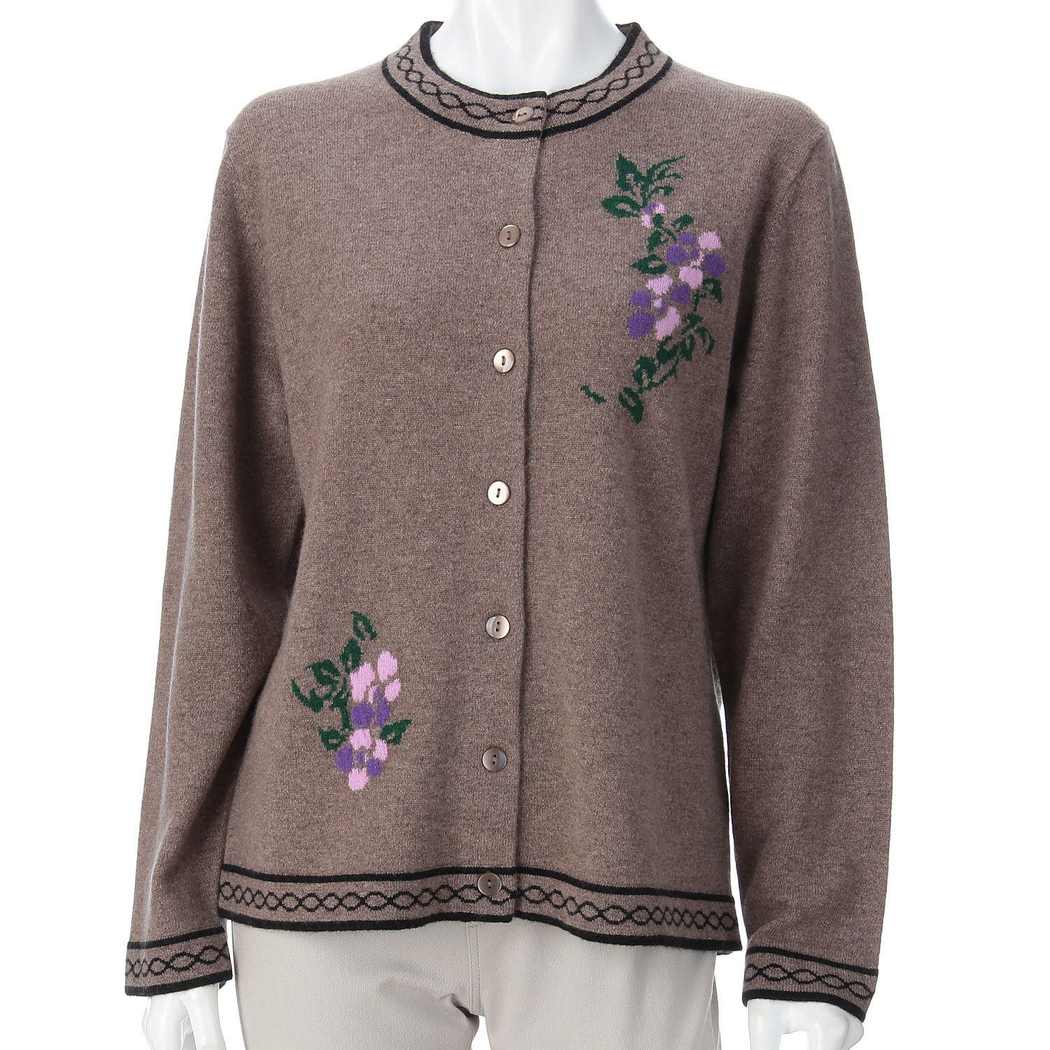 カシミヤインターシャカーディガン - 画像7