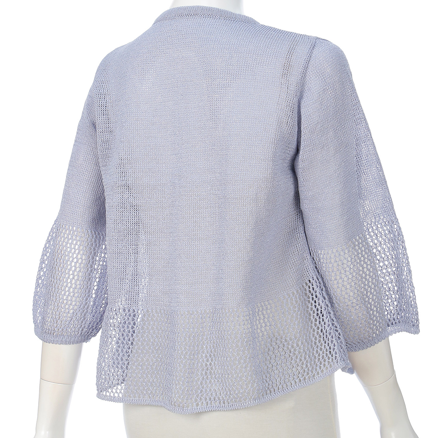 抄繊糸透かし編み1釦カーディガン - 画像23