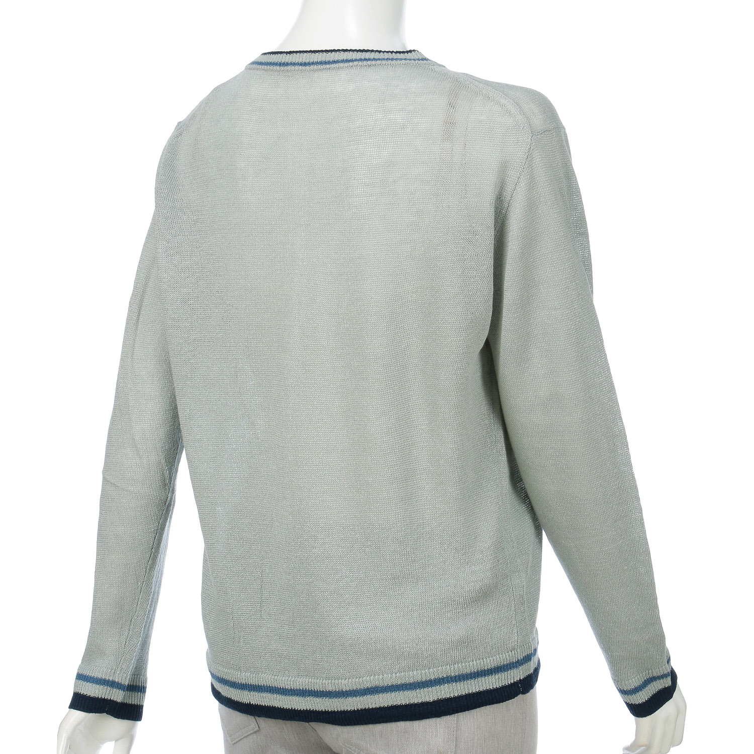 麻100％3配色カーディガン - 画像4